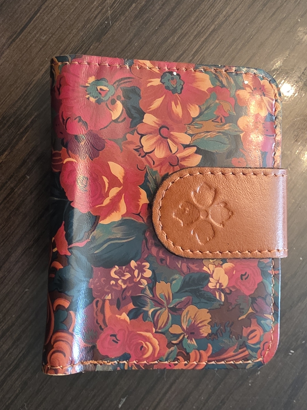 Patricia Nash Floral Wallet Phone Case - Red, Orange & Green Flowers Nwt